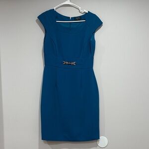 Tahari Blue Cap Sleeve Dress